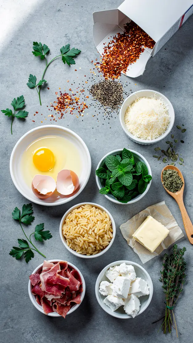 Ingredients for Creamy Tuscan Chicken Orzo Recipe (One Pan, 30 Minutes)