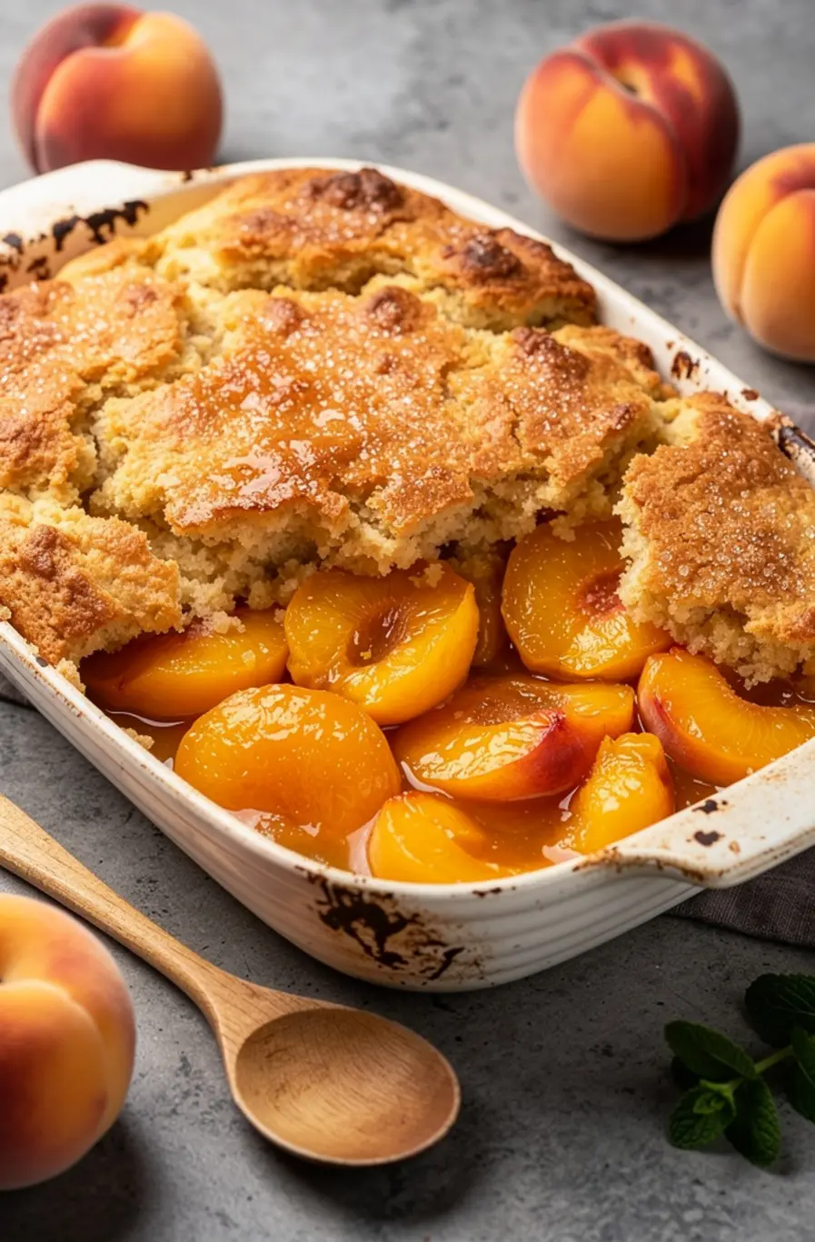 Easy Peach Cobbler with Canned Peaches – finished dish