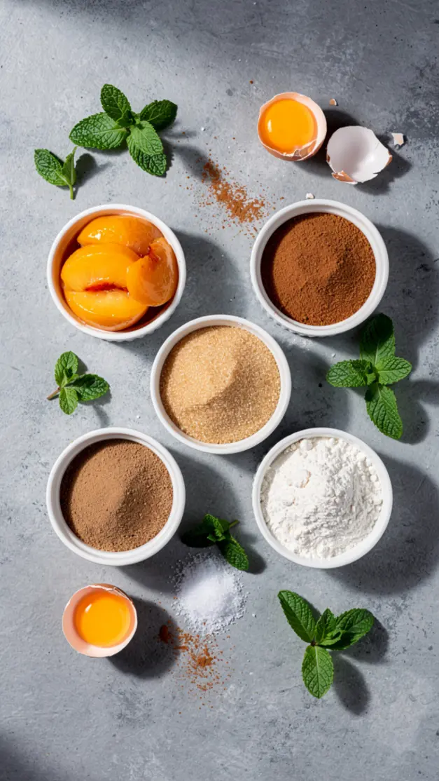 Ingredients for Easy Peach Cobbler with Canned Peaches
