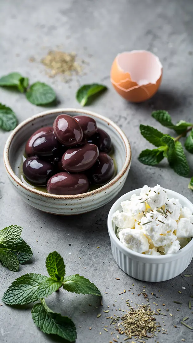 Ingredients for Greek Orzo Salad with Cucumber, Feta & Kalamata Olives Recipe