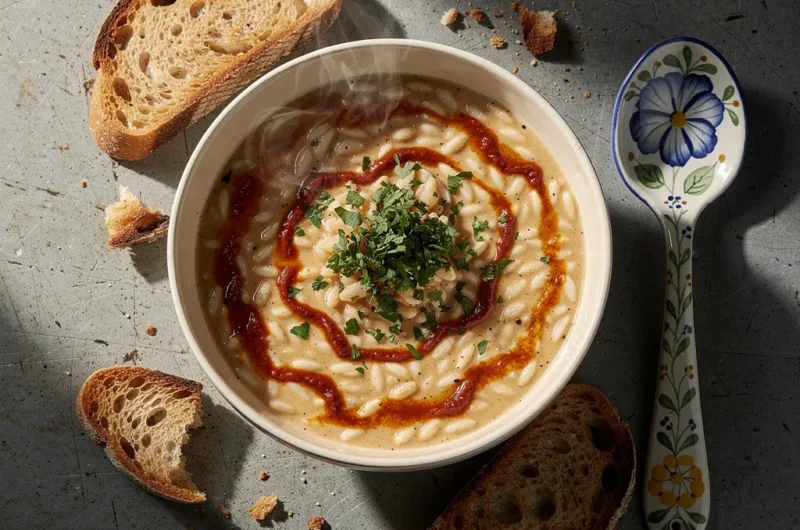 Sun-Dried Tomato & Roasted Red Pepper Orzo Soup Recipe, Easy Orzo Soup Recipe, Homemade Orzo Soup, Best Orzo Soup Recipe, Creamy Orzo Soup