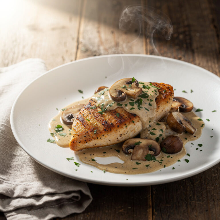 Creamy Garlic Mushroom Chicken Recipe